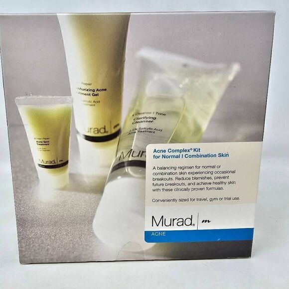 MURAD ACNE COMPLEX KIT FOR NORMAL COMBINATION SKIN 3 PIECE TRAVEL GYM TRIAL SIZE - Picture 1 of 4